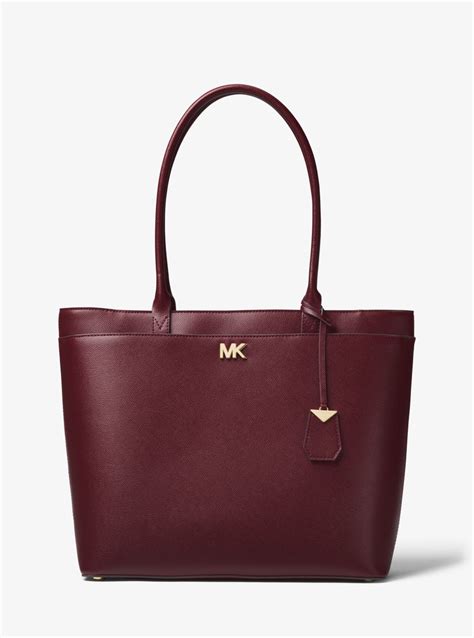 maddie large crossgrain leather tote michael kors|Michael Kors Maddie Crossgrain Leather Tote .